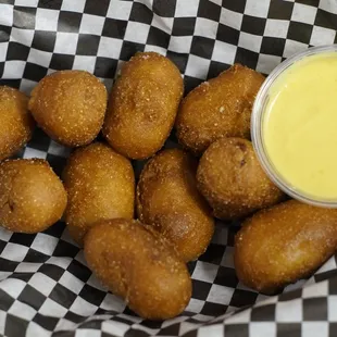 Mini Corn Dogs with Honey Mustard