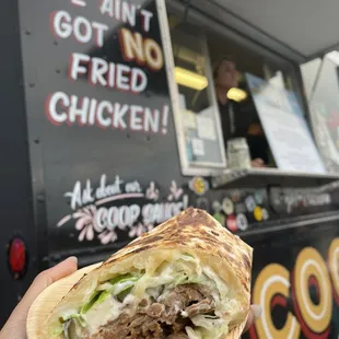 Greek Philly Cheesesteak Burrito