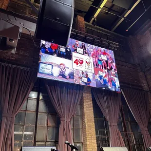 The large video screen is convenient for special events