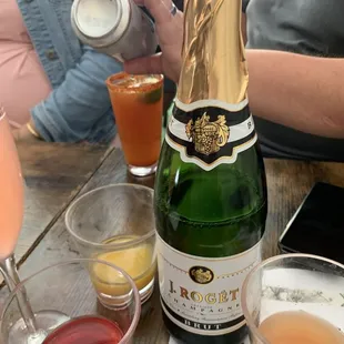 Champagne flight with random juices