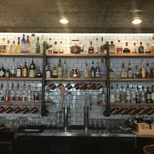 Clean and tasteful bar area