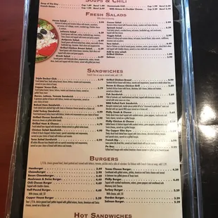 Current menu