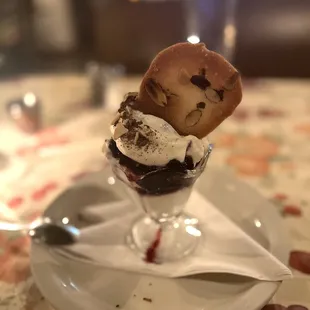 Homemade ice cream w/ blueberries.