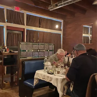 a man and a woman sitting at a table