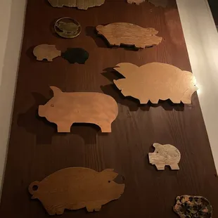 a variety of pig shapes