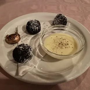 Oreo Truffles with Crème Anglaise