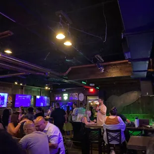a group of people sitting at a bar