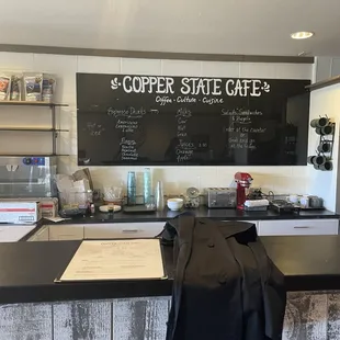 the counter and menu