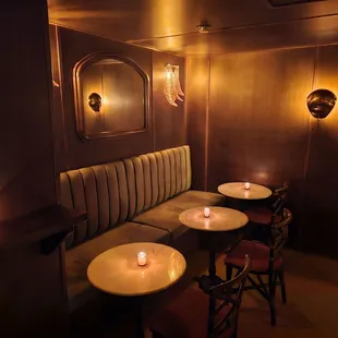 Booth by the front door