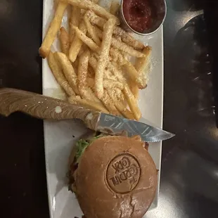 Burger &amp; truffle fries