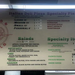 menu