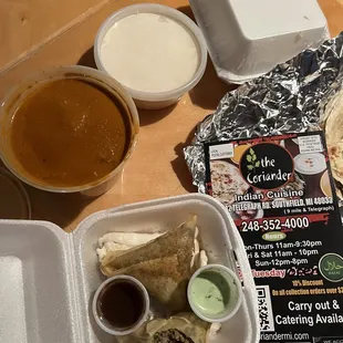 Somosa with Lamb Rice Pudding Butter Chicken