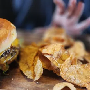 Double Double Burger &amp; house chips