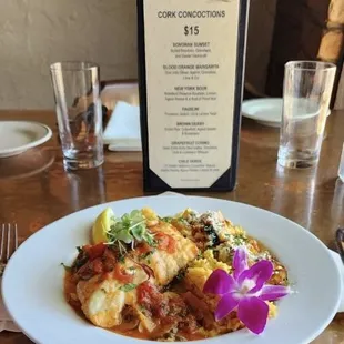 June is SEAFOOD month during our Summer Getaway. Corvina is similar to Sea Bass. Sauteed with onions, tomatoes, lemon &amp; beurre blanc
