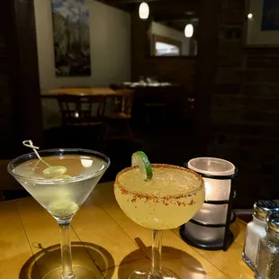 Dirty Martini and Verde Margarita