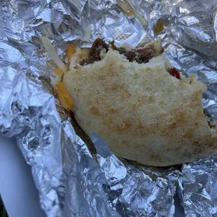 Carne Mechada Arepa w plantain and cheese. Looked so good that I forgot to take a picture until I was half done!