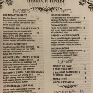 Brunch Menu