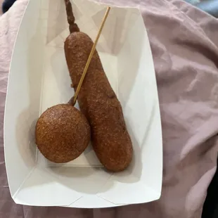 Babybel cheese pop and a cheese bomb. Yum