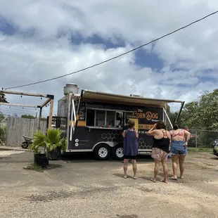 Right off Kamehameha Hwy across from Kahuku Red Raiders