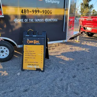 a sign for the corndog company