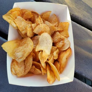 Kettle chips.. Pretty good.. But I expected to be some what warm not cold.. But still good.