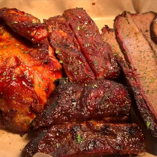 a variety of meats