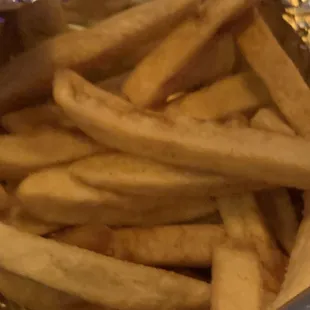 Half cooked fries... they were still frozen in the middle