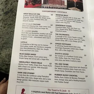 the menu