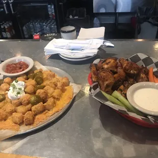 Minnesota Style Tot Nachos and Joey Style Wings