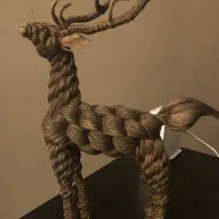 Hand crafted rope reindeer