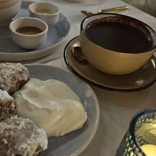 Hot chocolate with fried oreos
