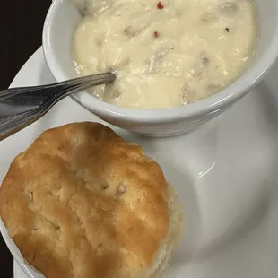 Delicious biscuits and gravy