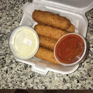 Mozzarella sticks to go