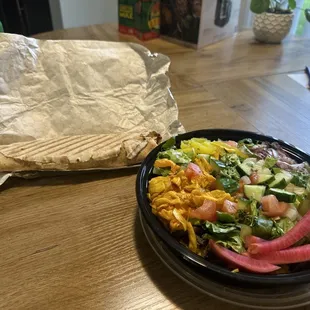 Beef Shawarma Bowls and Chicken Shawarma Wrap.  PURE DELICIOUS!