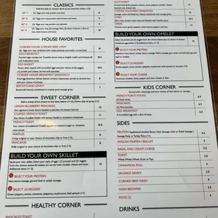 sushi and sashimi, menu