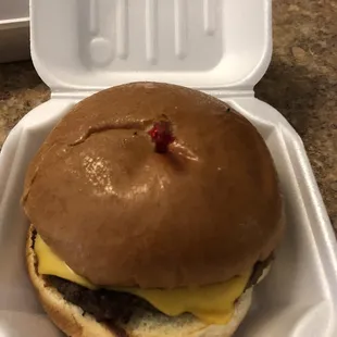 Cheeseburger (plain - but you can get it loaded).