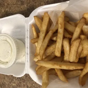 Fries with a side of ranch dressing... YUM!!!