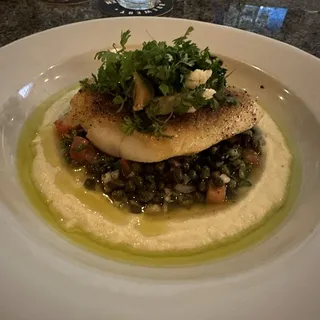 Pan roasted local wild halibut