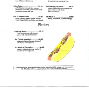 a menu for soups and salads