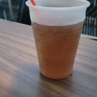 Rum and coke (mostly rum with a splash of coke)