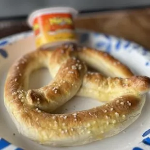 two pretzels on a plate