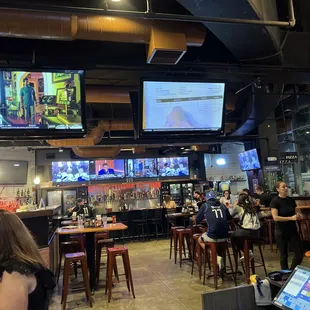 people eating and drinking