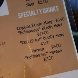 Unlimited mimosas or marys til 11 -their breakfast is super popular too.