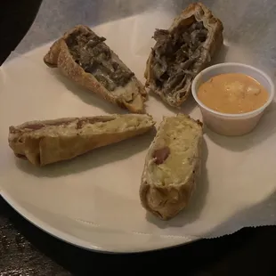 Steak and Cheese Eggroll and Mac n Cheese Eggroll