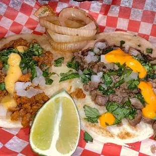 two tacos and a drink