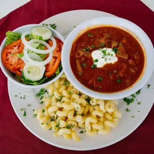 Pork goulash  with side salad