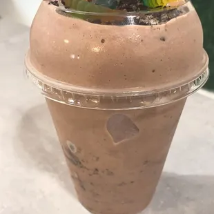 12oz. Kids Dirt &amp; Worms: 145 cal. 15 g. of plant based protein &amp; 21 essential vitamins &amp; minerals.