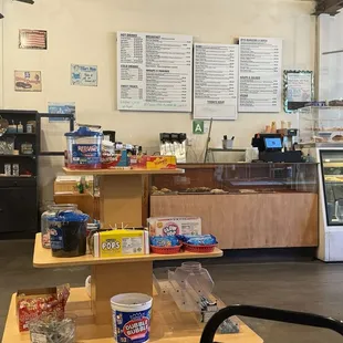 Front counter where you order and menu