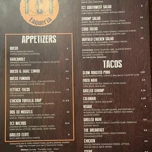 Menu as of 11/28/21