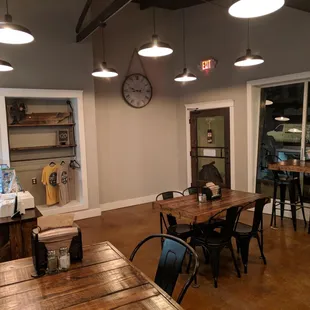 a view of the dining area